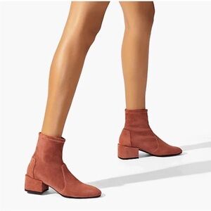 Genuine Stuart Weitzman Copper Accordion Suede Ankle Booties Size 7 US $595